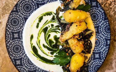Mangoldkartoffeln auf zitroniger Crema de Queso